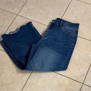 Classic Blue Women's capris with raw hem.  Size 10